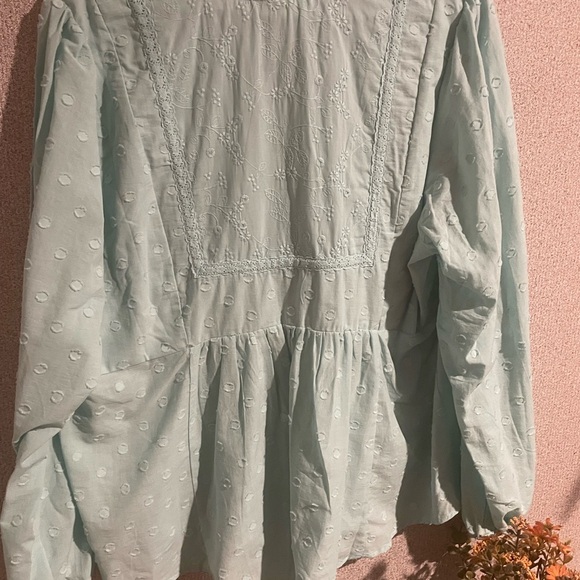 Torrid Green Pleated V-Neck‎ Tunic - Picture 5 of 7